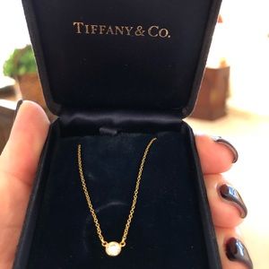 Tiffany & Co Elsa Peretti 0.25 cts Diamonds by the Yard Necklace 18k Yellow Gold